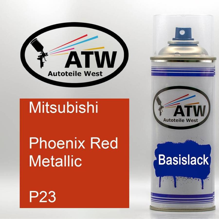 Mitsubishi, Phoenix Red Metallic, P23: 400ml Sprühdose, von ATW Autoteile West.